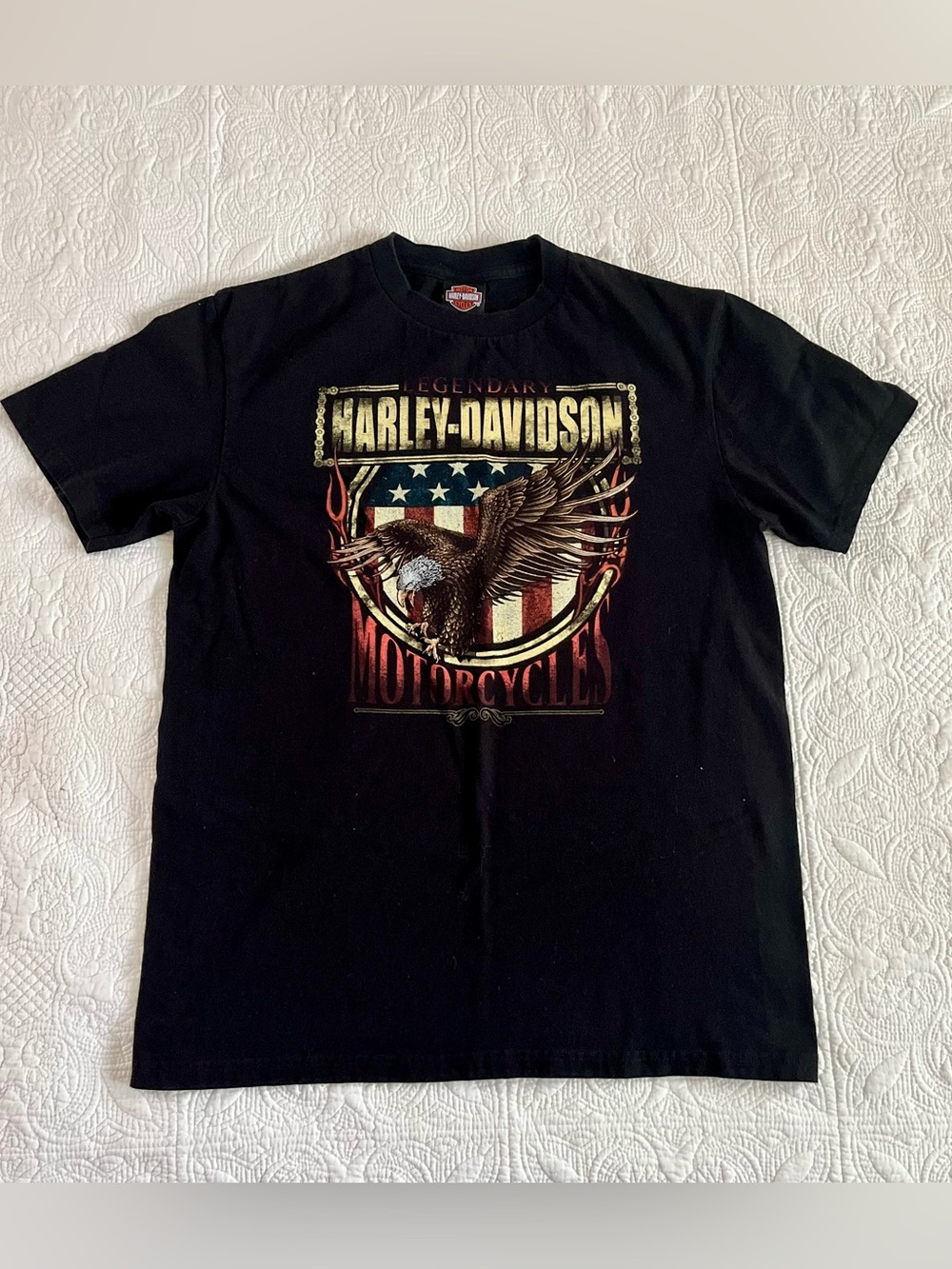 Harley-Davidson California Palm Springs T-shirt - Eagle & Flag Graphic Tee - USA